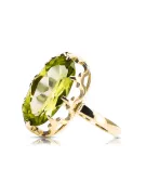 Peridoto amarillo Oro amarillo de 14 quilates Anillo Artesanía vintage vrc253y